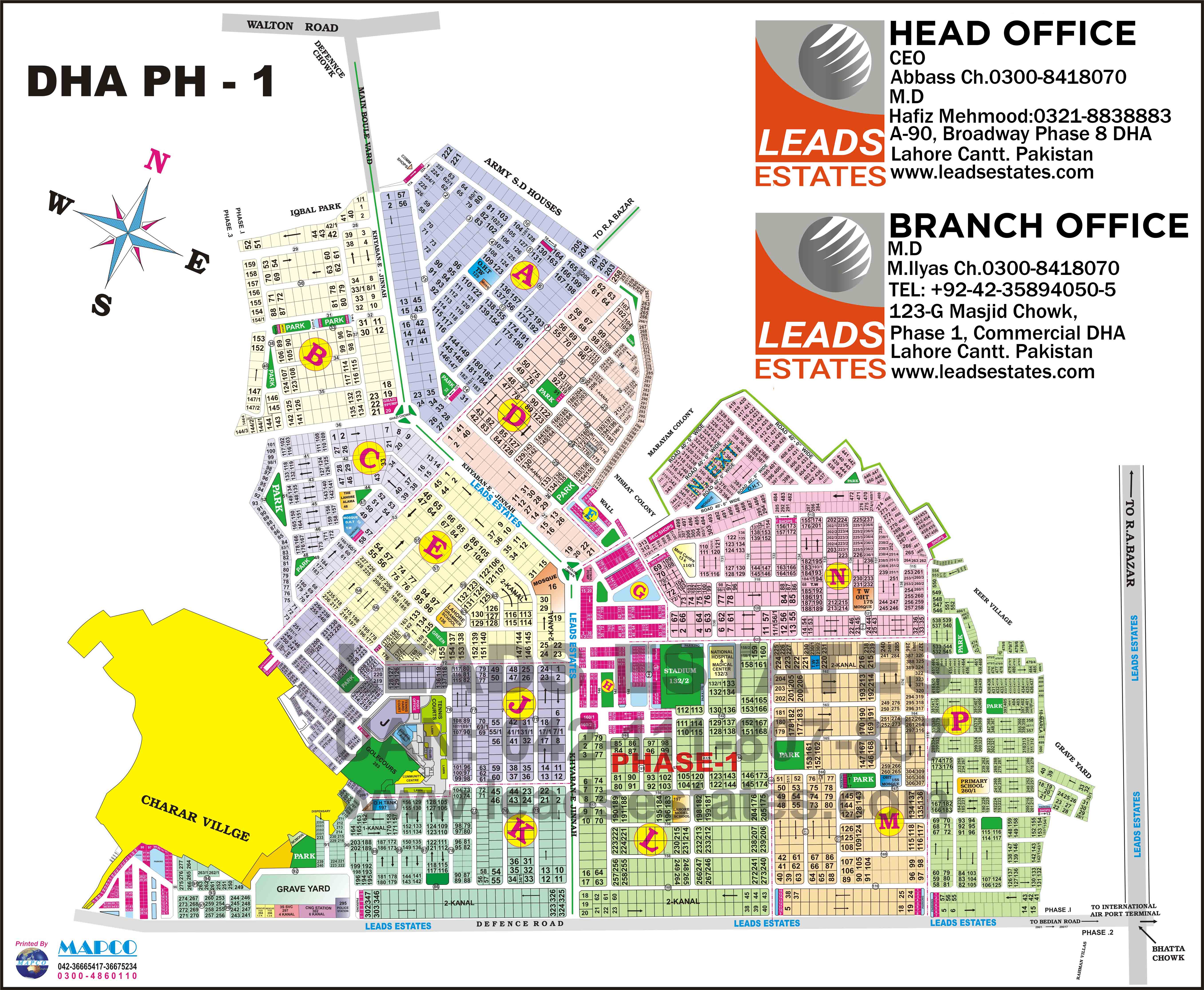 DHA Lahore Phase 1 Map
